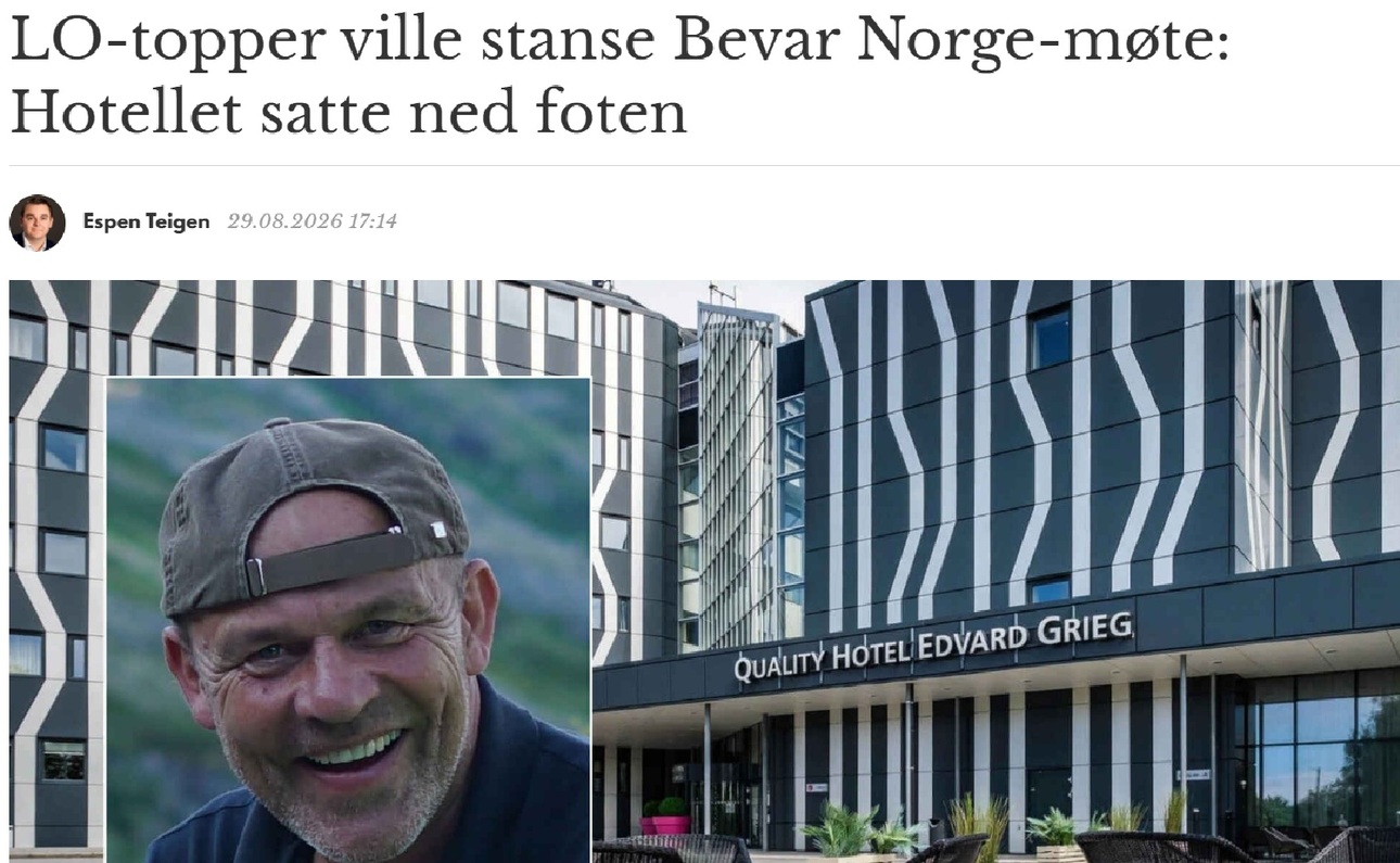 LO-topper ville stanse Bevar Norge-møte, Document.no